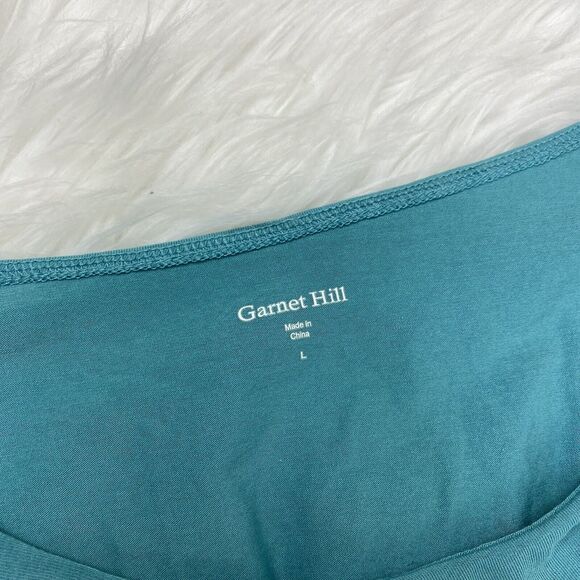 Garnet Hill Women's Spaghetti Strap Ruffle Maxi Dress Size L Teal Blue Comfort - Picture 5 of 16